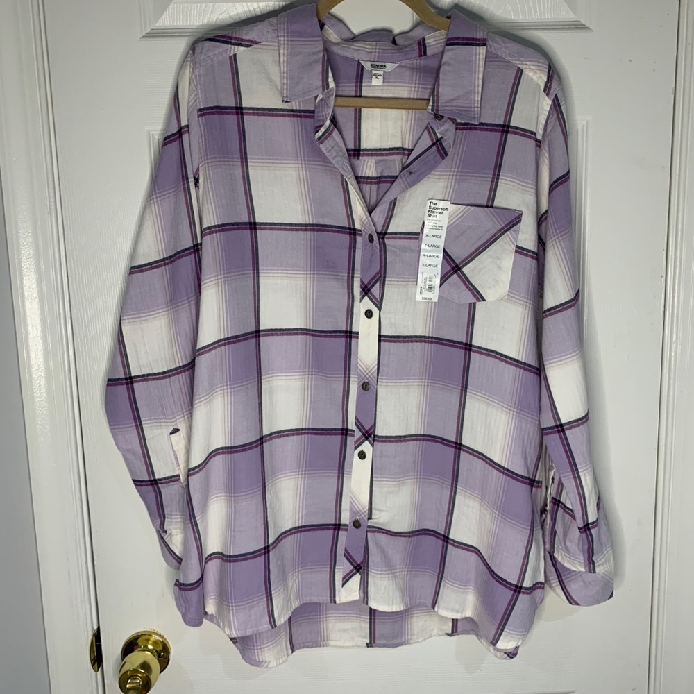 NWT Sonoma purple flannel
